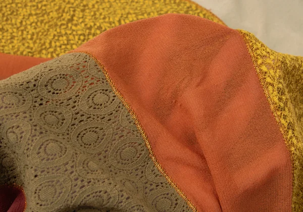 Jean Paul GAULTIER MAILLE Floral Lace Diagonal Switching Mesh T-shirt K-165427_013