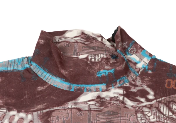 Jean Paul GAULTIER MAILLE Face Printed High Neck Stretch Mesh T-shirt K-165428_004