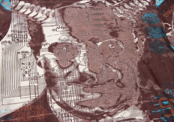 Jean Paul GAULTIER MAILLE Face Printed High Neck Stretch Mesh T-shirt K-165428_006