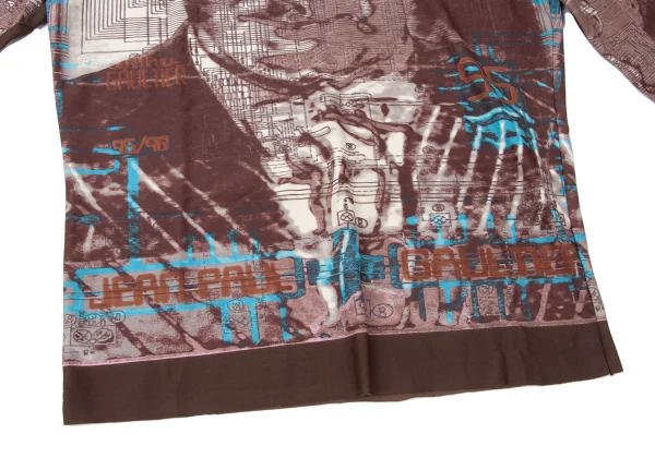 Jean Paul GAULTIER MAILLE Face Printed High Neck Stretch Mesh T-shirt K-165428_009