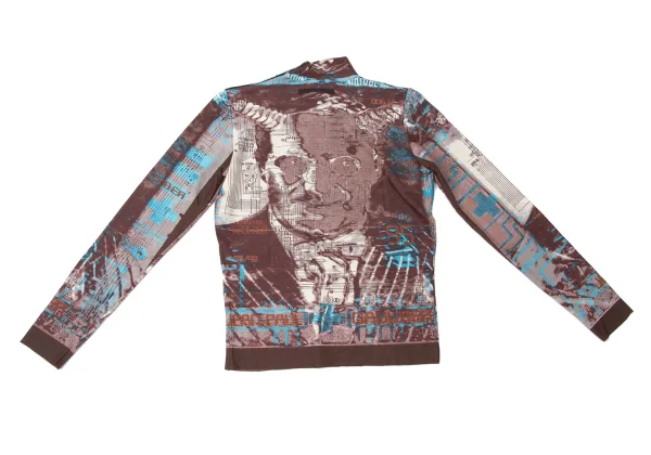 Jean Paul GAULTIER MAILLE Face Printed High Neck Stretch Mesh T-shirt K-165428_011