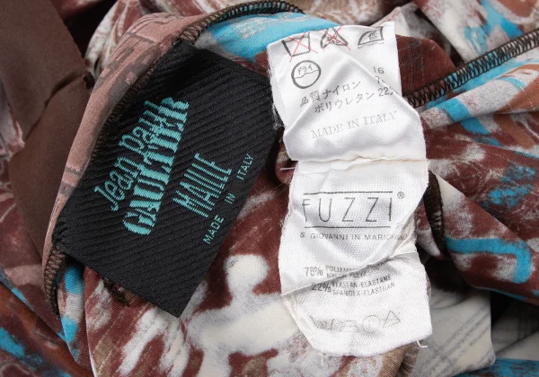 Jean Paul GAULTIER MAILLE Face Printed High Neck Stretch Mesh T-shirt K-165428_015