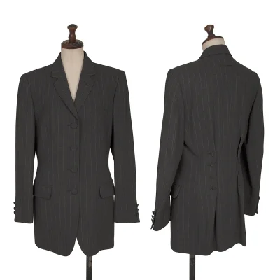 Jean Paul GAULTIER CLASSIQUE Back Button Design Stripe Jacket