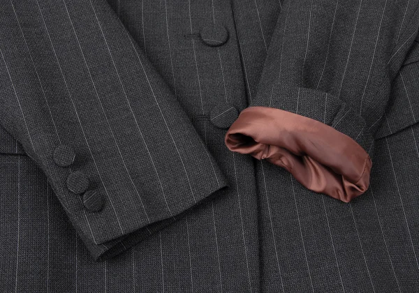 Jean Paul GAULTIER CLASSIQUE Back Button Design Stripe Jacket K-165429_009