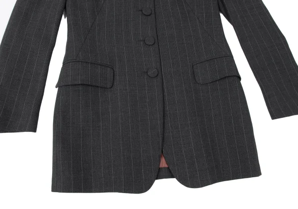 Jean Paul GAULTIER CLASSIQUE Back Button Design Stripe Jacket K-165429_010