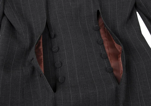 Jean Paul GAULTIER CLASSIQUE Back Button Design Stripe Jacket K-165429_016