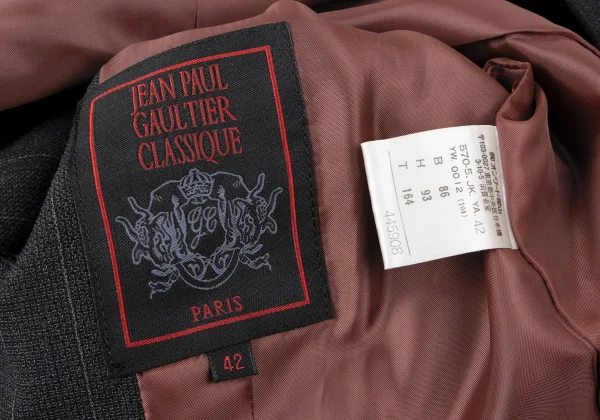 Jean Paul GAULTIER CLASSIQUE Back Button Design Stripe Jacket K-165429_019