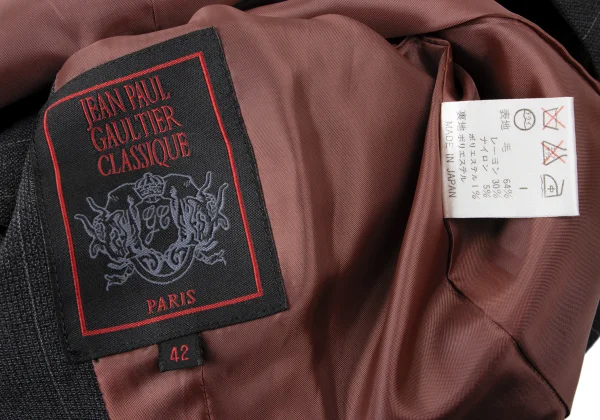 Jean Paul GAULTIER CLASSIQUE Back Button Design Stripe Jacket K-165429_020
