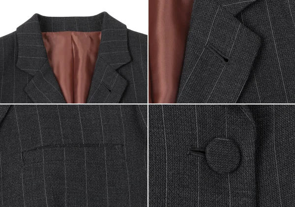 Jean Paul GAULTIER CLASSIQUE Back Button Design Stripe Jacket & Skirt K-165431_005