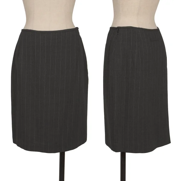 Jean Paul GAULTIER CLASSIQUE Back Button Design Stripe Jacket & Skirt K-165431_011
