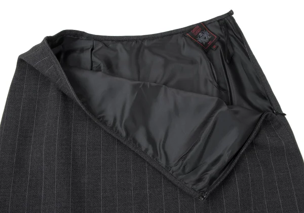 Jean Paul GAULTIER CLASSIQUE Back Button Design Stripe Jacket & Skirt K-165431_014