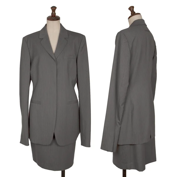 Jean Paul GAULTIER CLASSIQUE Wool Pinstripe Snap Button Jacket K-165432_017