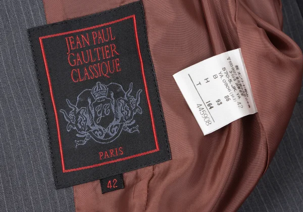 Jean Paul GAULTIER CLASSIQUE Wool Pinstripe Snap Button Jacket K-165432_018