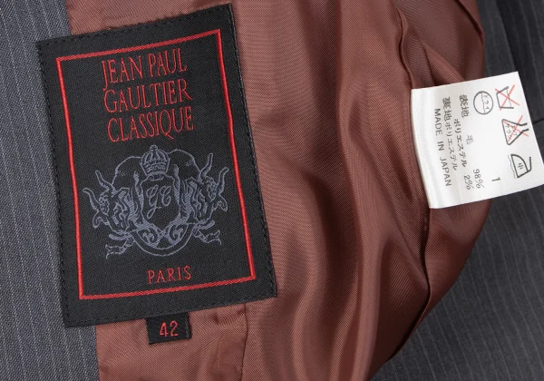 Jean Paul GAULTIER CLASSIQUE Wool Pinstripe Snap Button Jacket K-165432_019