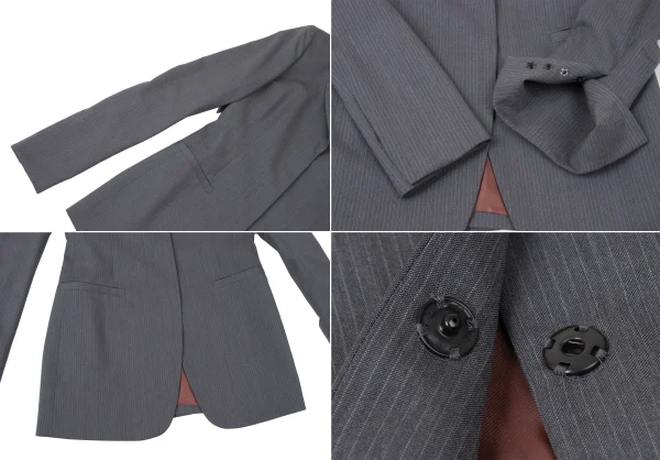 Jean Paul GAULTIER CLASSIQUE Wool Pinstripe Snap Button Jacket & Skirt K-165434_006