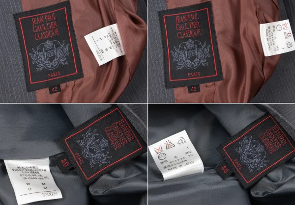 Jean Paul GAULTIER CLASSIQUE Wool Pinstripe Snap Button Jacket & Skirt K-165434_019