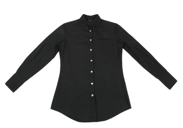 Jean Paul GAULTIER CLASSIQUE Cross Chain Embellished Collar Long Sleeve Shirt K-165436_002