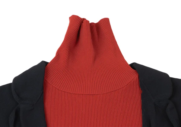 Jean Paul GAULTIER CLASSIQUE Ribbed Turtleneck Jacket Look Pullover Top K-165437_003
