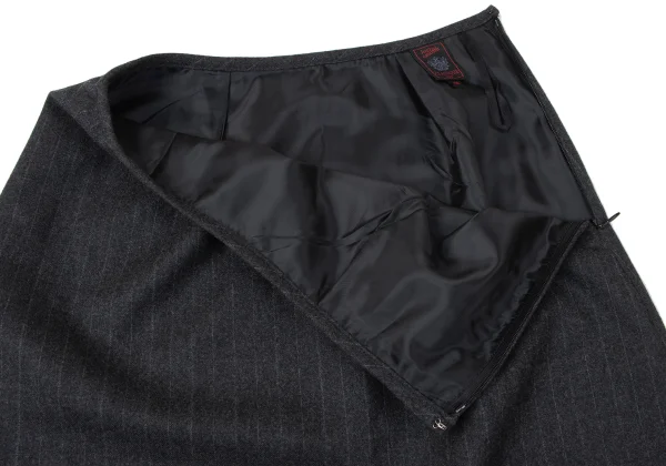 Jean Paul GAULTIER CLASSIQUE Brushed Wool Striped Skirt K-165438_004