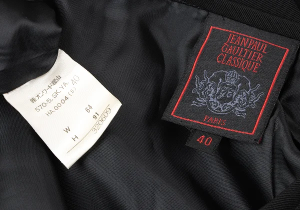 Jean Paul GAULTIER CLASSIQUE Rayon Wool Button Slit Long Skirt K-165439_012