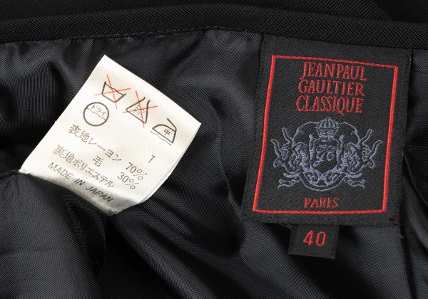 Jean Paul GAULTIER CLASSIQUE Rayon Wool Button Slit Long Skirt K-165439_013