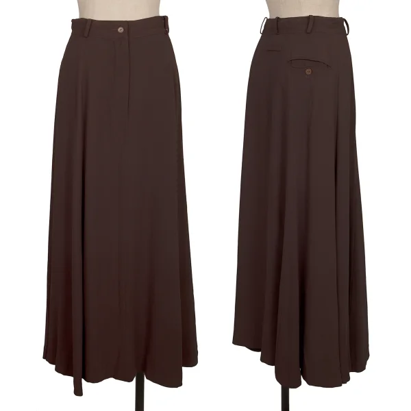 Jean Paul GAULTIER CLASSIQUE Rayon Blend Flare Skirt Brown 40 K-165440_001
