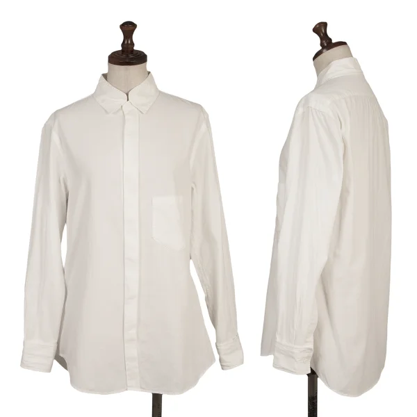 Y's Cotton Fly Button Shirt White 1 K-165454_001
