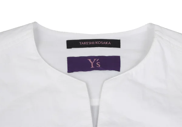 TAKESHI KOSAKA by Y's Pink Label Collarless Cotton Cuffs Shirt K-165455_006