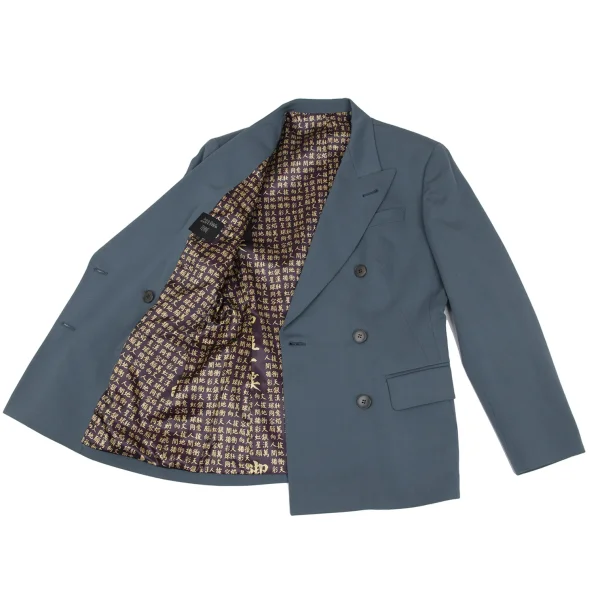 Jean Paul GAULTIER FEMME Lining Kanji Printed Jacket Blue 42 K-165463_001