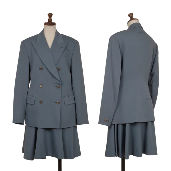 Jean Paul GAULTIER FEMME Lining Kanji Jacket & Skirt Blue 42 40 K-165465_001
