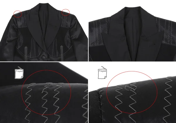 Jean Paul GAULTIER FEMME Inside Out Stitch Wool Jacket K-165466_003