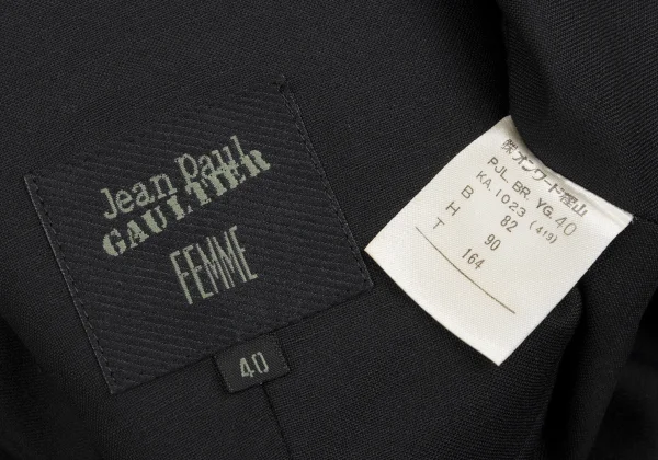 Jean Paul GAULTIER FEMME Inside Out Stitch Wool Jacket K-165466_017