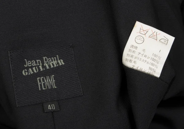 Jean Paul GAULTIER FEMME Inside Out Stitch Wool Jacket K-165466_018