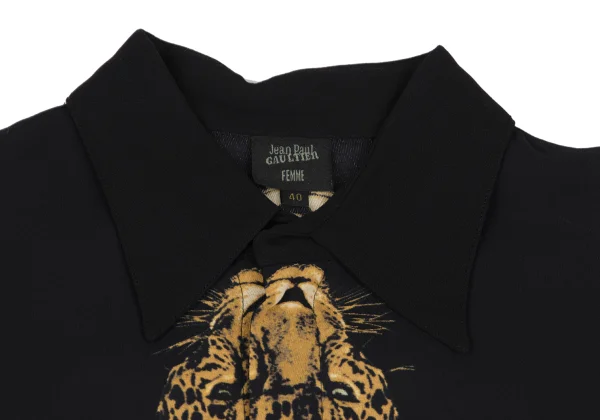 Jean Paul GAULTIER FEMME Leopard Printed Rayon Shirt K-165467_004