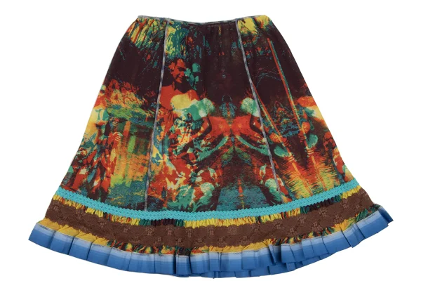 Jean Paul GAULTIER FEMME Psychedelic Printed Hem Lace Skirt K-165468_002