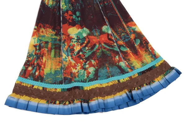 Jean Paul GAULTIER FEMME Psychedelic Printed Hem Lace Skirt K-165468_005