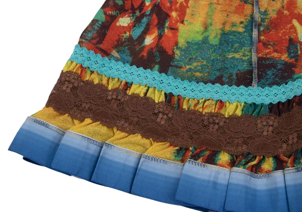 Jean Paul GAULTIER FEMME Psychedelic Printed Hem Lace Skirt K-165468_006