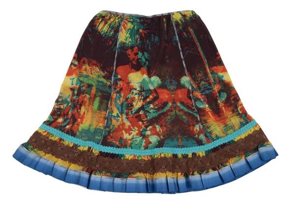Jean Paul GAULTIER FEMME Psychedelic Printed Hem Lace Skirt K-165468_008
