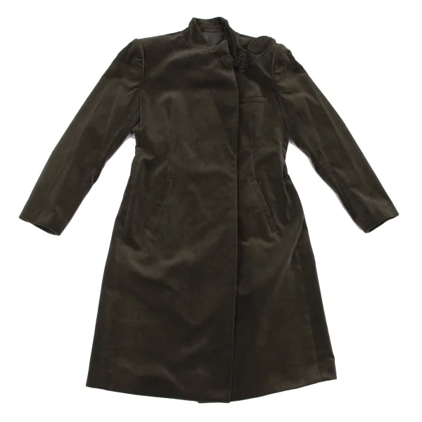 Jean Paul GAULTIER CLASSIQUE Decoration Button Velour Coat K-165470_002