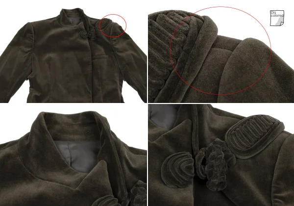 Jean Paul GAULTIER CLASSIQUE Decoration Button Velour Coat K-165470_003