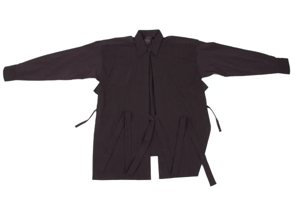 Jean Paul GAULTIER CLASSIQUE Stripe Cache-coeur Stretch Shirt K-165471_002