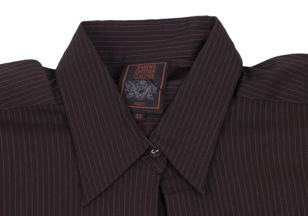 Jean Paul GAULTIER CLASSIQUE Stripe Cache-coeur Stretch Shirt K-165471_004