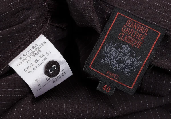 Jean Paul GAULTIER CLASSIQUE Stripe Cache-coeur Stretch Shirt K-165471_017