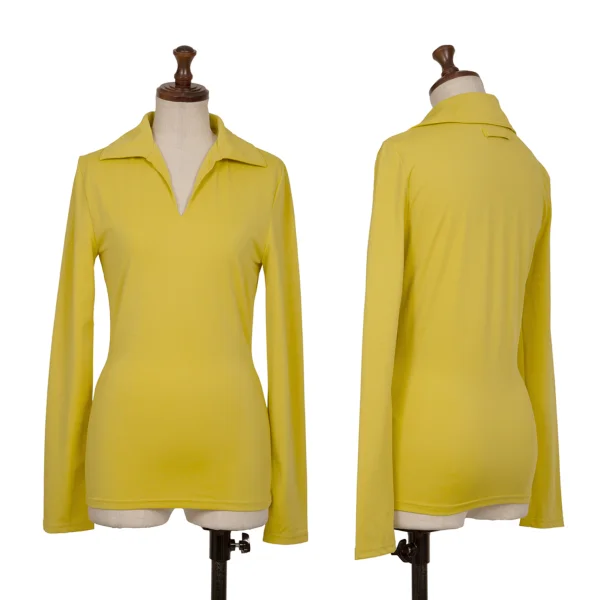Jean Paul GAULTIER CLASSIQUE Stretch Nylon Skipper T Shirt Yellow 40 K-165472_001