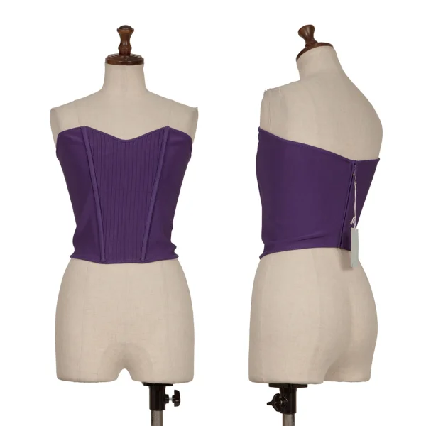 Thierry Mugler Rib Switching Knit Corset Purple 7R K-165476_001