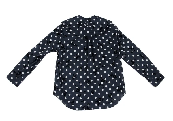 tricot COMME des GARCONS Floral Flocky Printed Dot Back Open Blouse K-165478_002