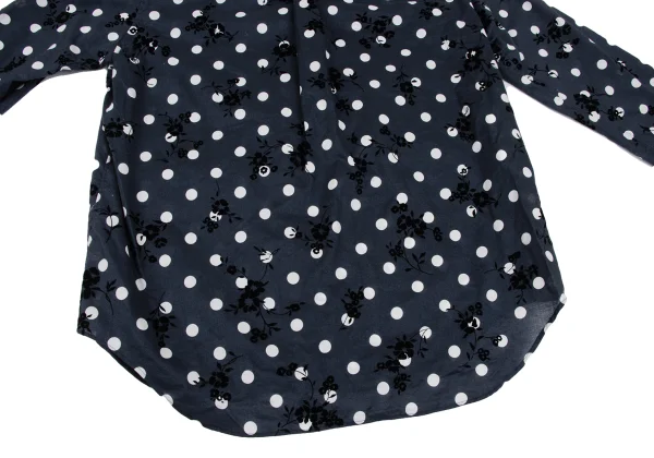 tricot COMME des GARCONS Floral Flocky Printed Dot Back Open Blouse K-165478_010