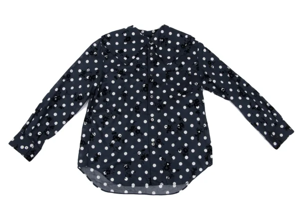 tricot COMME des GARCONS Floral Flocky Printed Dot Back Open Blouse K-165478_011
