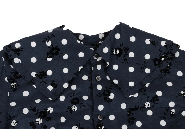 tricot COMME des GARCONS Floral Flocky Printed Dot Back Open Blouse K-165478_012