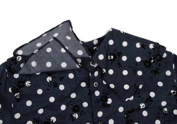 tricot COMME des GARCONS Floral Flocky Printed Dot Back Open Blouse K-165478_013